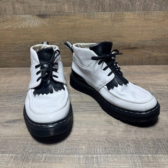 Dr. Martens Jemima Aunt Sally White/Black Leather Chukka Boot Women's Size 8 - Picture 6 of 7